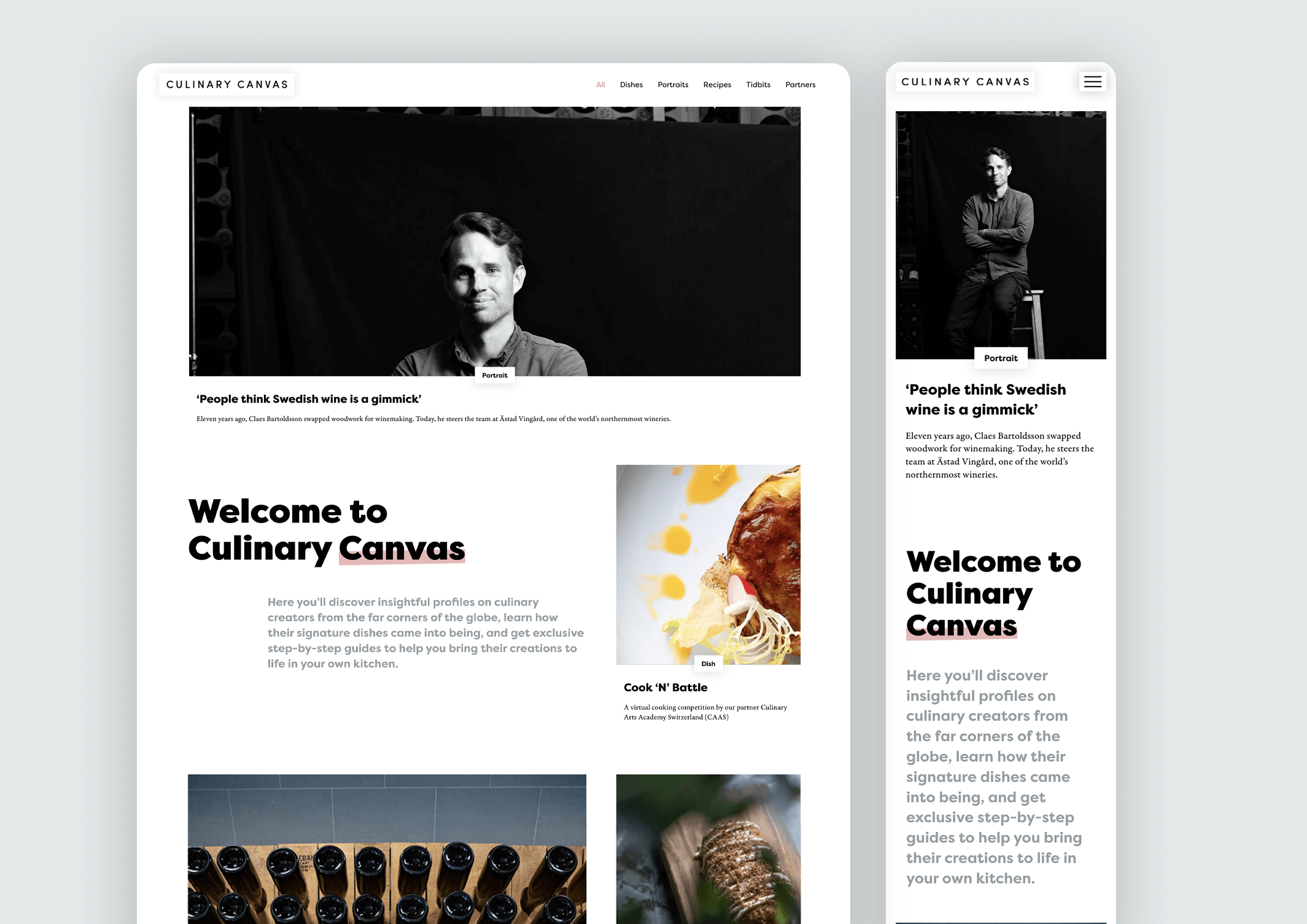 Culinary Canvas web site